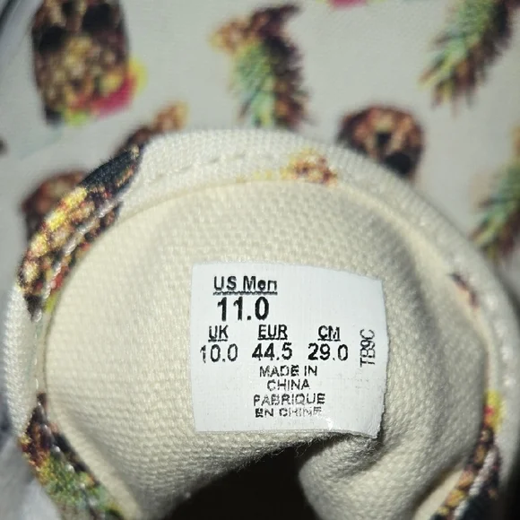 White Sneakers with Pineapple Print - Picture 9 of 12